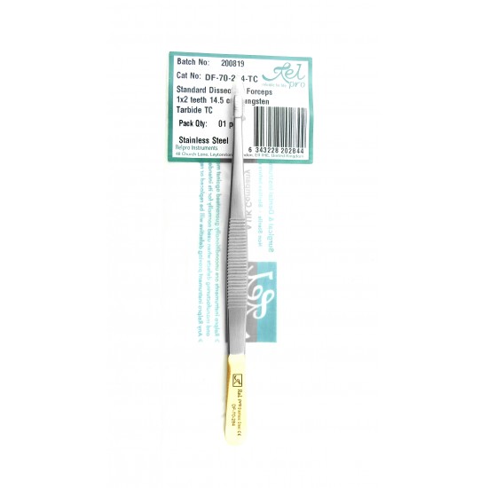 Standard Dissecting Forceps 1x2 teeth 14.5 cm Tungsten Carbide TC