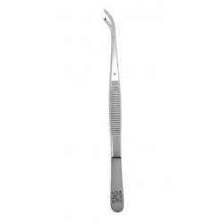 Thumb Tissue Forceps (1X2 Teeth) Curved 13 cm