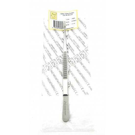 Gillies Dissecting Tissue Forceps 1x2 teeth Straight 20.5 cm
