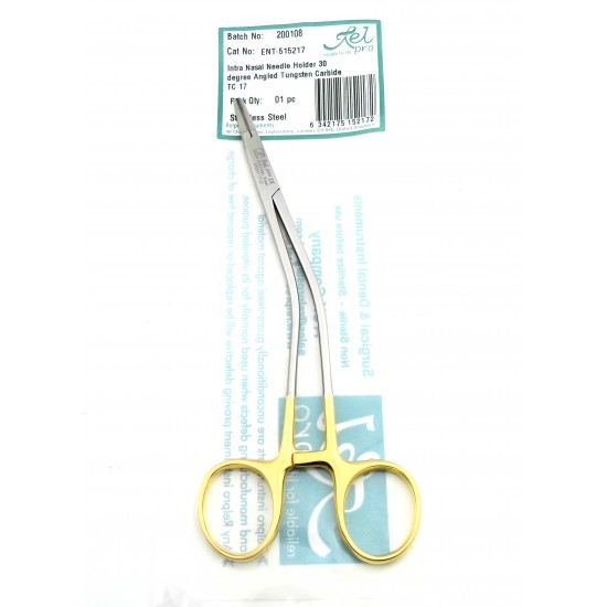 Intra Nasal Needle Holder 30 degree Angled Tungsten Carbide TC 17 cm
