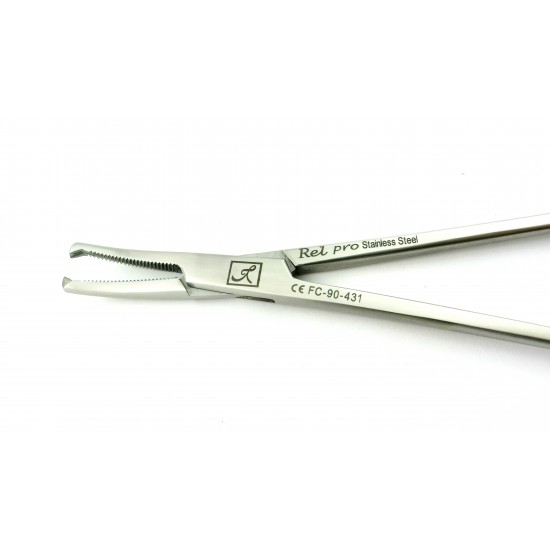 Hysterectomy Forceps Angled Curved 1x2 Teeth 19.5cm