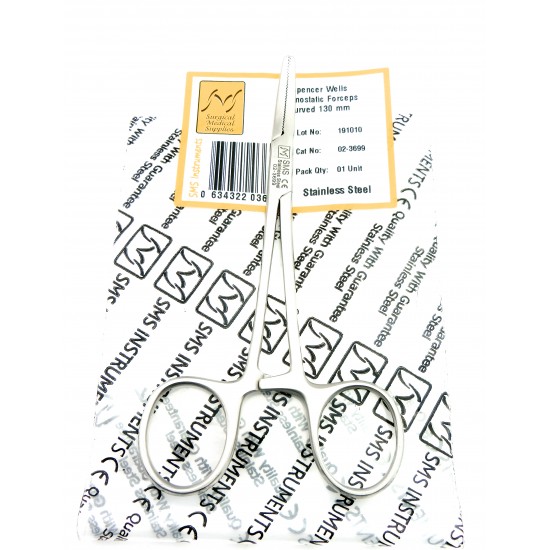 Spencer Wells Haemostatic Artery Forceps Curved 13 cm Stainless Steel