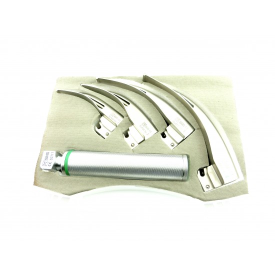 Macintosh Fiber Optic Laryngoscope Sets Set of 4 blades 1,2,3,4