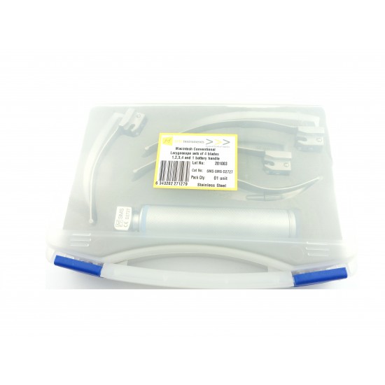 Macintosh Conventional Laryngoscope Sets Set of 4 blades 1,2,3,4