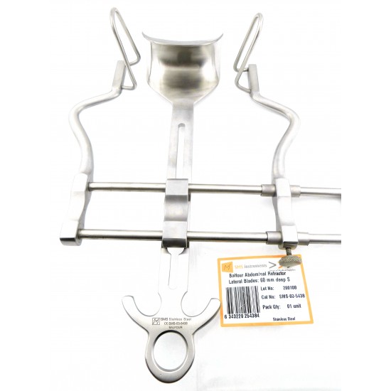 Balfour Abdominal Retractor with Lateral Blades 60 mm deep S Full Set