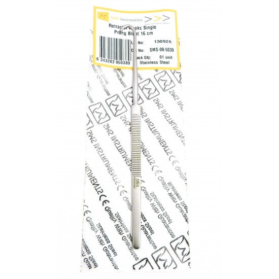 Retractor Hooks Single Prong Blunt 16 cm