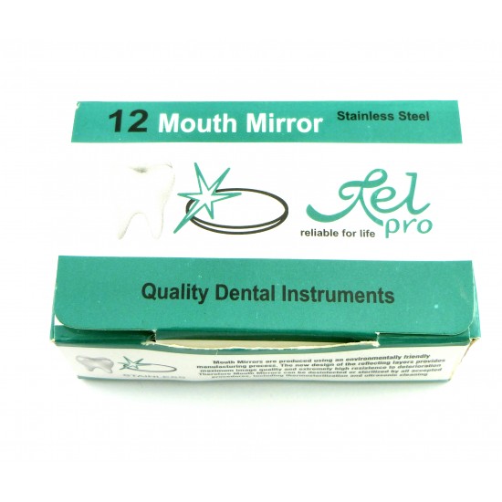 Dental Mouth Mirror No. 4 top plain surface Box of 12 Pieces